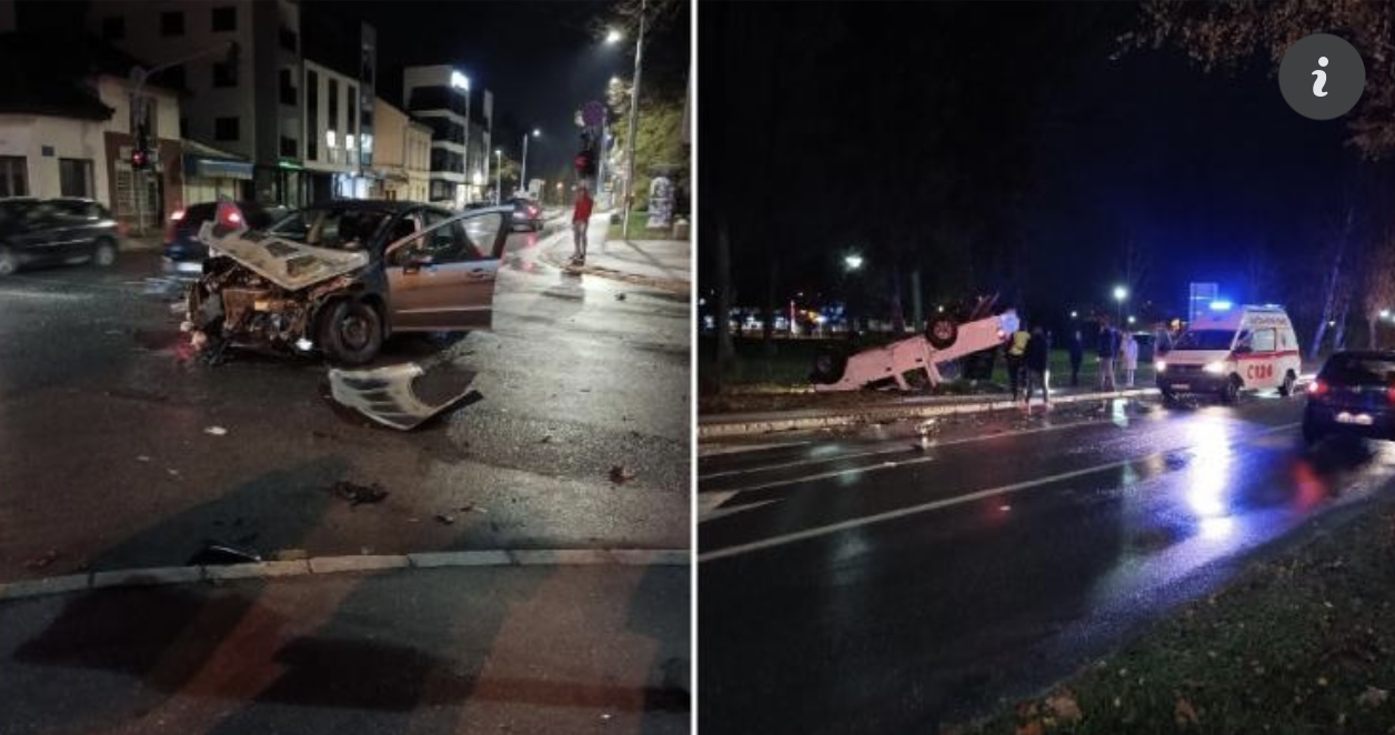 Teška saobraćajna nesreća u Brčkom: Učestvovala tri automobila, jedan završio na krovu