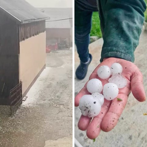 Jak grad pogodio Županju, u BiH padali veliki komadi leda